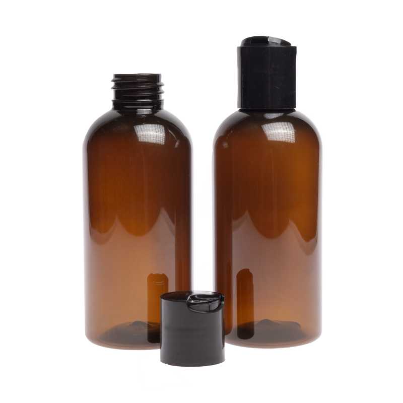Plastová láhev slouží jako obalový materiál pro různé kapaliny či prášky. Díky své hnědé barvě účinně ochrání obsah před působením svět