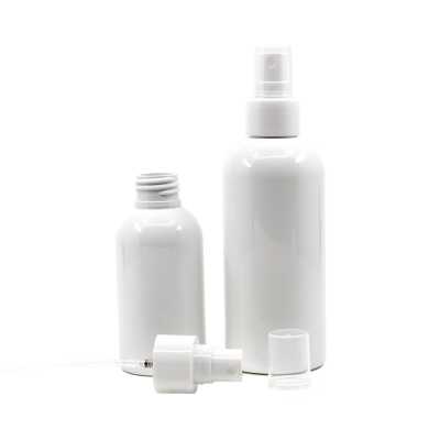 Plastová láhev bílá, 100 ml, bílý rozprašovač, 150 ml