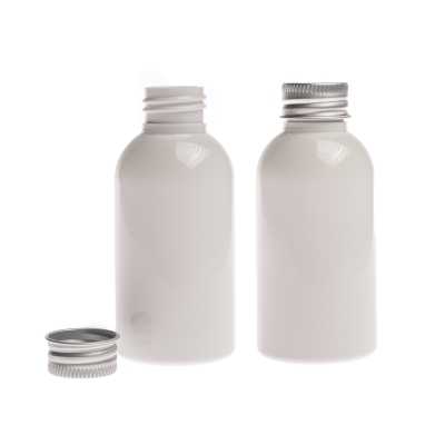 Plastová láhev bílá, hliníkové víčko, 150 ml