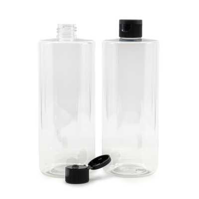 Plastová láhev, průhledná, flip top černý, 500 ml