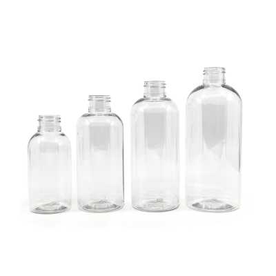 Plastová láhev, průhledná kulatá, 24/410, 200 ml, bez uzávěru